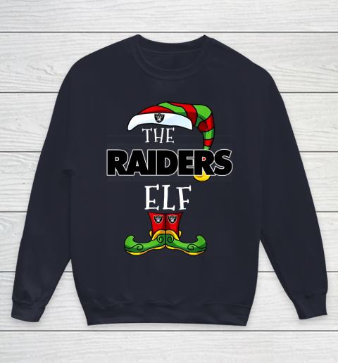Oakland Raiders Christmas ELF Funny NFL Youth Sweatshirt 2