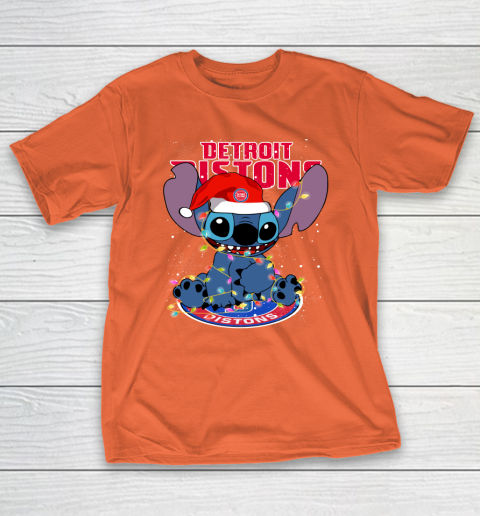 Detroit Pistons NBA noel stitch Basketball Christmas T-Shirt 3