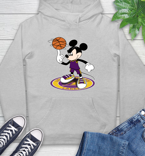 NBA Basketball Los Angeles Lakers Cheerful Mickey Disney Shirt Hoodie 6