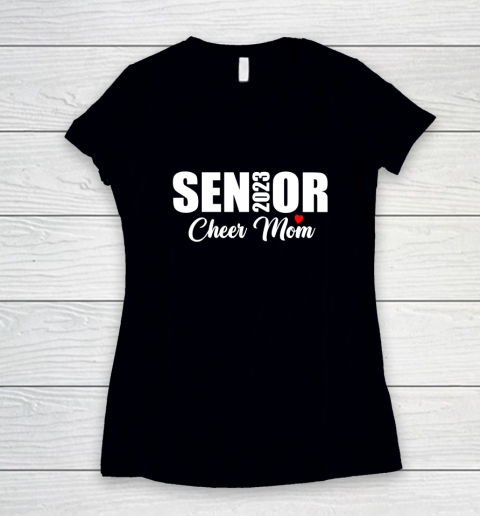 Senior Cheer Mom 23 Cheerleader Parent Class of 2023 Women's V-Neck T-Shirt