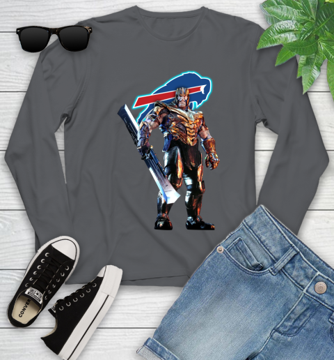 NFL Thanos Gauntlet Avengers Endgame Football Buffalo Bills Youth Long Sleeve 8