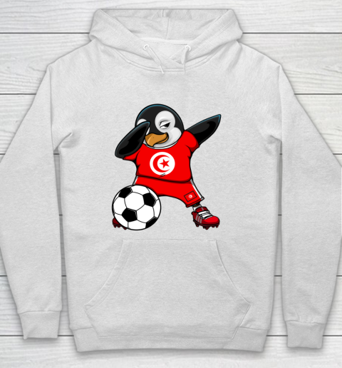 Dabbing Penguin Tunisia Soccer Fans Jersey Football Lovers Hoodie