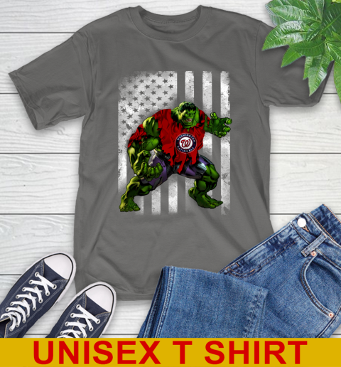 Atlanta Hawks Hulk Marvel Avengers MLB Baseball American Flag T-Shirt 10