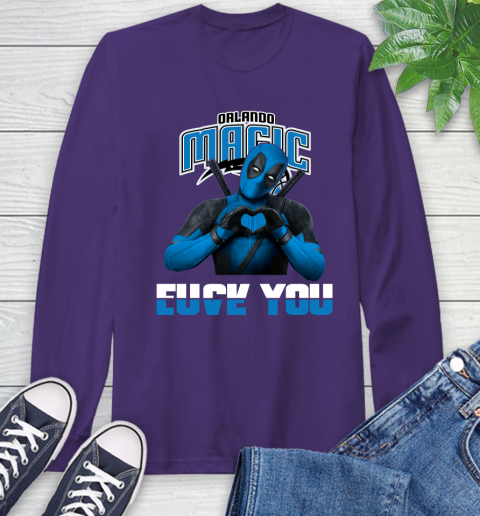 NBA Orlando Magic Deadpool Love You Fuck You Basketball Sports Long Sleeve T-Shirt 5