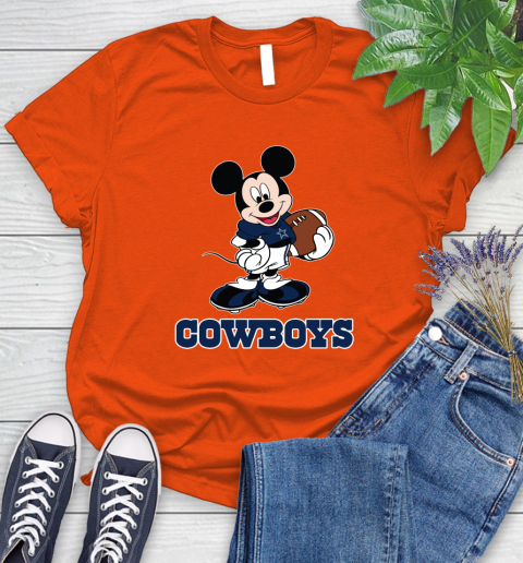 NFL Football Dallas Cowboys Cheerful Mickey Mouse Shirt Women's T-Shirt 4