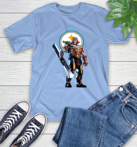 NFL Thanos Gauntlet Avengers Endgame Football Pittsburgh Steelers T-Shirt 11