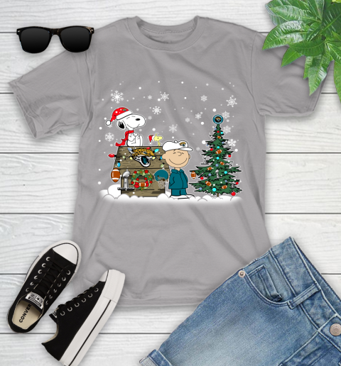 NFL Jacksonville Jaguars Snoopy Charlie Brown Christmas Football Super Bowl Sports Youth T-Shirt 4