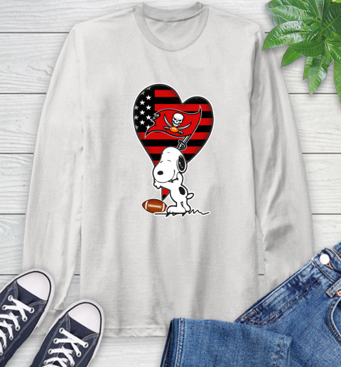 Tampa Bay Buccaneers NFL Football The Peanuts Movie Adorable Snoopy Long Sleeve T-Shirt