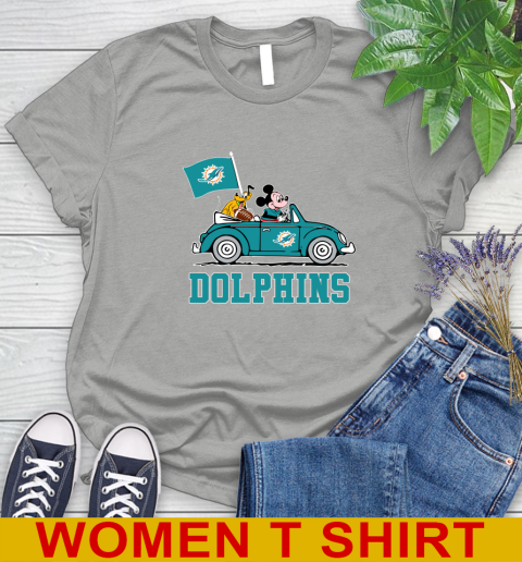 NFL Football Miami Dolphins Pluto Mickey Driving Disney Shirt Women's T-Shirt 11