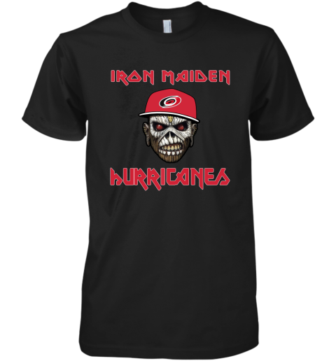 NHL Carolina Hurricanes Iron Maiden Rock Band Music Hockey Sports Premium Men's T-Shirt