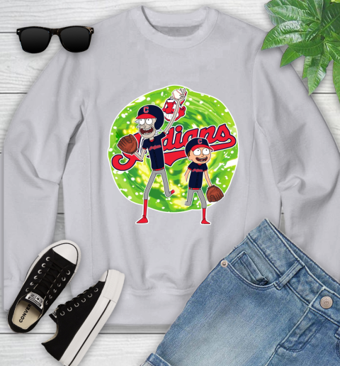 MLB Cleveland Indians Rick And Morty Baseball Sports Youth Sweatshirt 4