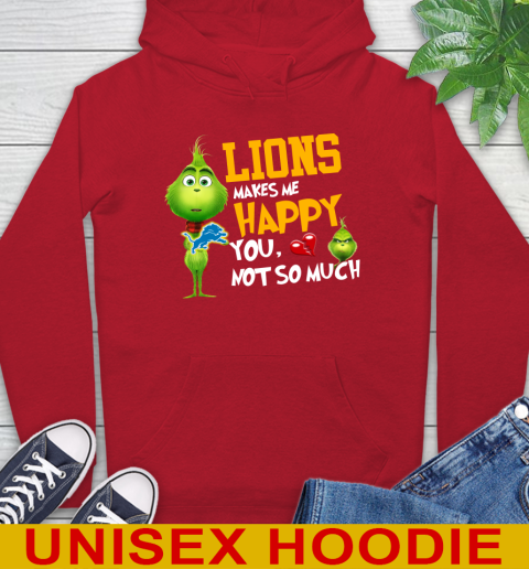 NFL Detroit Lions Makes Me Happy You Not So Much Grinch Football Sports Hoodie 10