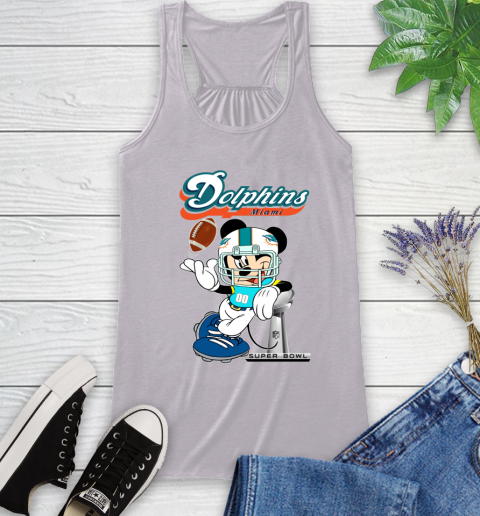 NFL Miami Dolphins Mickey Mouse Disney Super Bowl Football T Shirt Racerback Tank 5