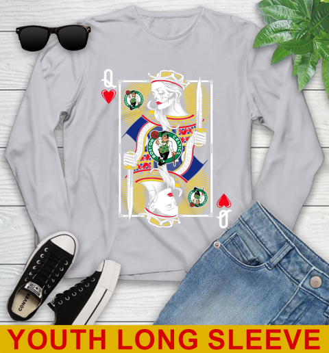 NBA Basketball Boston Celtics The Queen Of Hearts Card Shirt Youth Long Sleeve 5