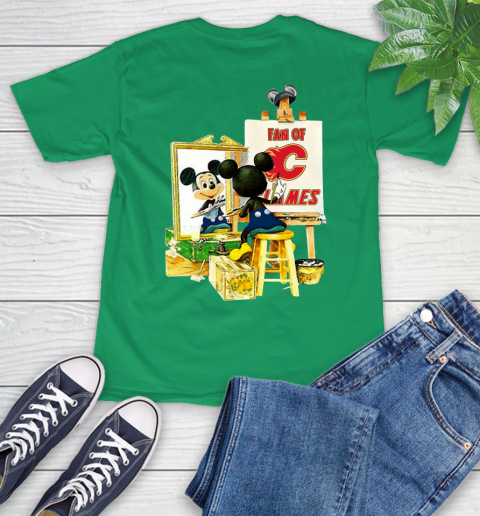 NHL Hockey Calgary Flames Mickey Drawing Shirt 8