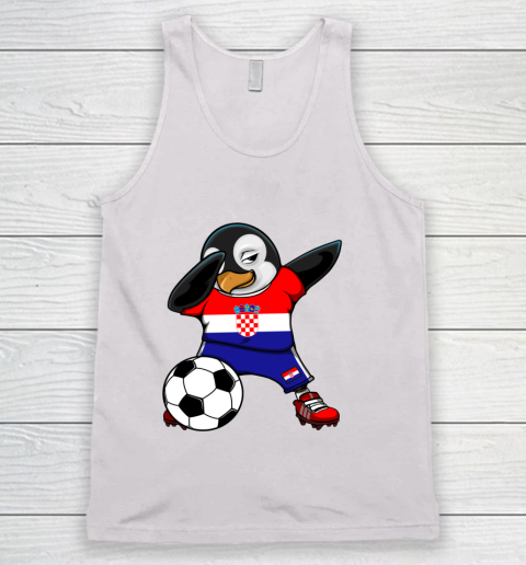 Dabbing Penguin Croatia Soccer Fans Jersey Football Lovers Tank Top