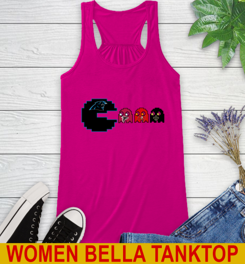 Carolina Panthers NFL Football Pac Man Champion Racerback Tank 8