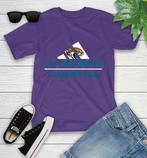 NFL A Badass Jacksonville Jaguars Fan Adidas Football Sports Youth T-Shirt 3