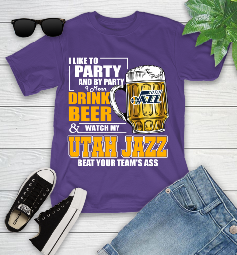 NBA Drink Beer and Watch My Utah Jazz Beat Your Team's Ass Basketball Youth T-Shirt 3