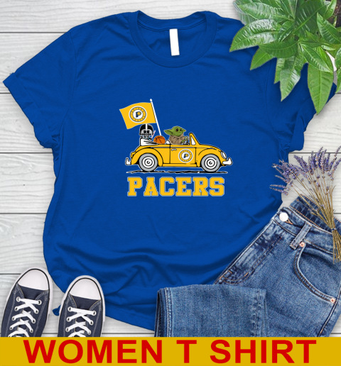 NBA Basketball Indiana Pacers Darth Vader Baby Yoda Driving Star Wars Shirt Women's T-Shirt 9