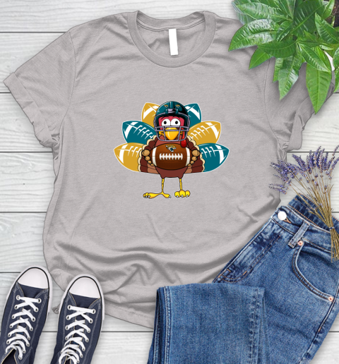 Jacksonville Jaguars Turkey Thanksgiving Day Women's T-Shirt 10