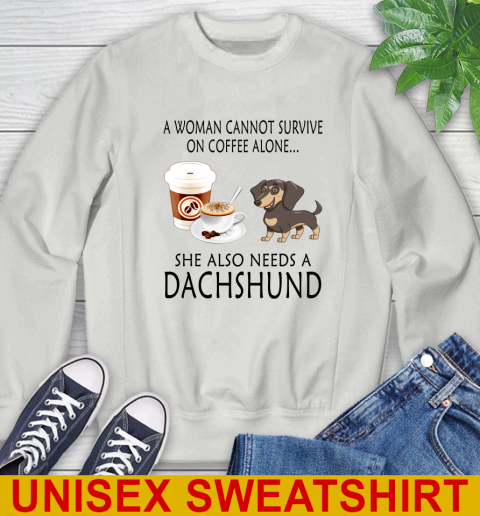 Women cannot survive on coffee alone she also need a DACHSHUND tshirt 27