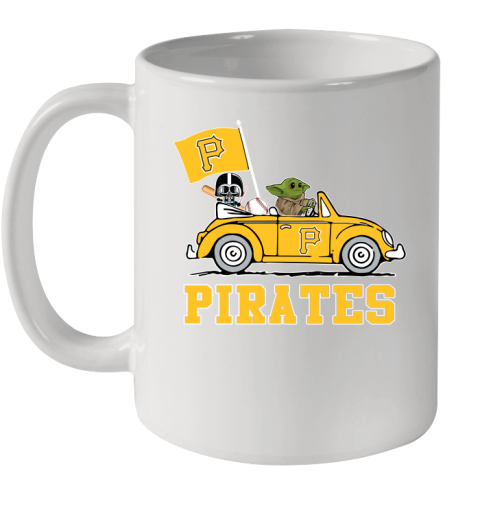 MLB Baseball Pittsburgh Pirates Darth Vader Baby Yoda Driving Star Wars Shirt Ceramic Mug 11oz