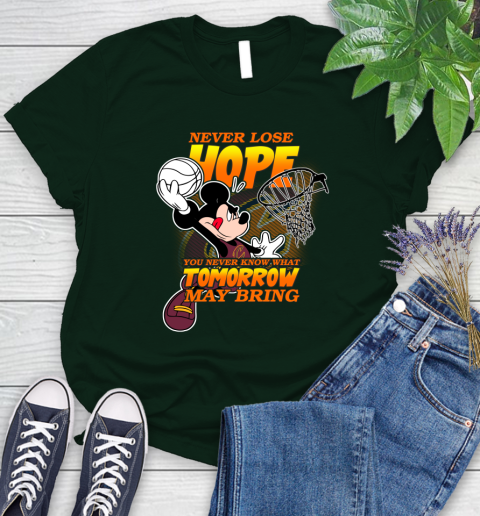 Cleveland Cavaliers NBA Basketball Mickey Disney Never Lose Hope Women's T-Shirt 6
