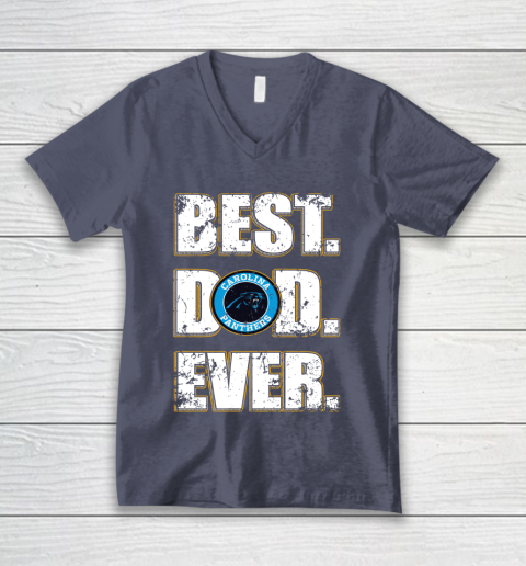 NFL Carolina Panthers Football Best Dad Ever Family Shirt V-Neck T-Shirt 7