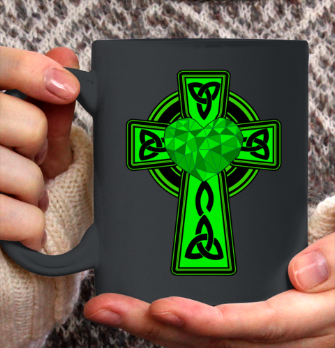 Irish Valentines Celtic Cross Irish American Heart Celtic Ceramic Mug 11oz