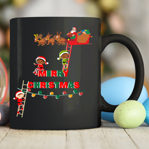 Merry Christmas With Elves Ceramic Mug 11oz