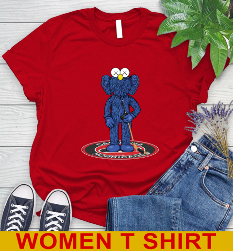 NHL Hockey Carolina Hurricanes Kaws Bff Blue Figure Shirt Women's T-Shirt 10
