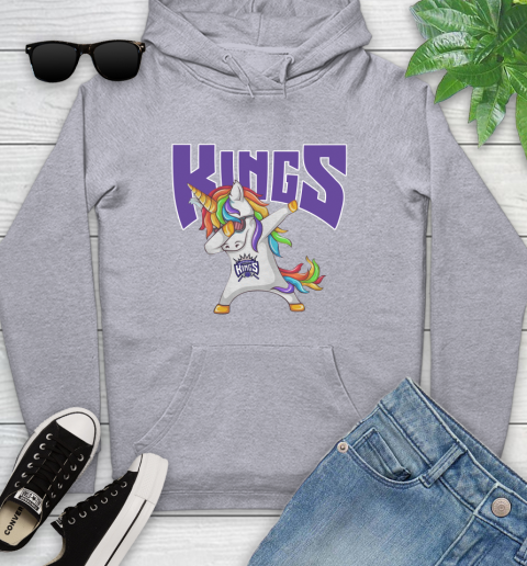 Sacramento Kings NBA Basketball Funny Unicorn Dabbing Sports Youth Hoodie 6