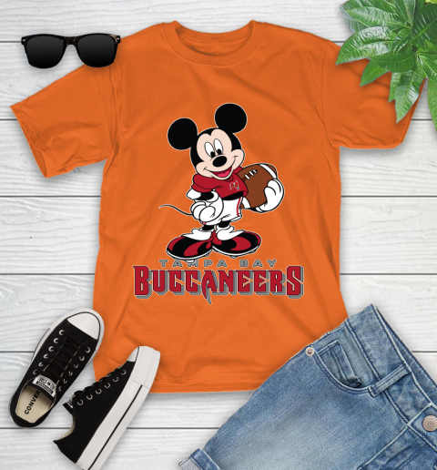 NFL Football Tampa Bay Buccaneers Cheerful Mickey Mouse Shirt Youth T-Shirt 7