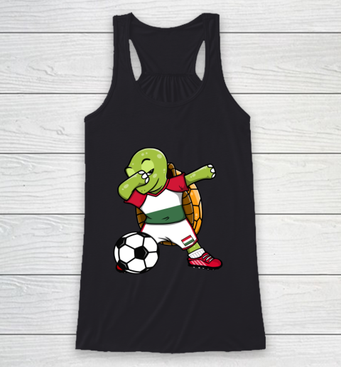 Dabbing Turtle Hungary Soccer Fans Jersey Hungarian Football Racerback Tank