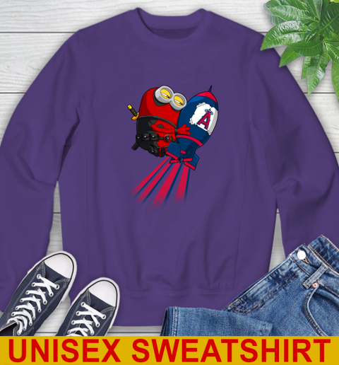 MLB Baseball Los Angeles Angels Deadpool Minion Marvel Shirt Sweatshirt 4