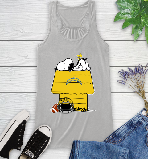 Los Angeles Chargers NFL Football Snoopy Woodstock The Peanuts Movie Racerback Tank