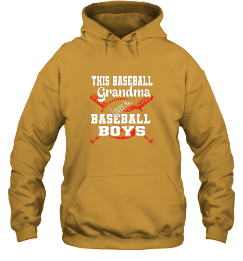 k72m this baseball grandma loves her baseball boys hoodie 23 front gold