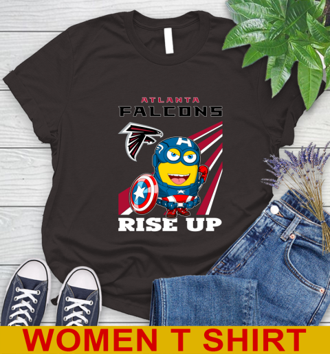 NFL Football Atlanta Falcons Captain America Marvel Avengers Minion Shirt Women's T-Shirt 9