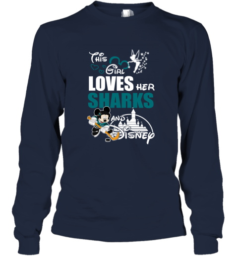 Girl Love Her SAN JOSE SHARKS And Mickey Disney ls9n girl love her san jose sharks and mickey disney long sleeve tee 14 front navy