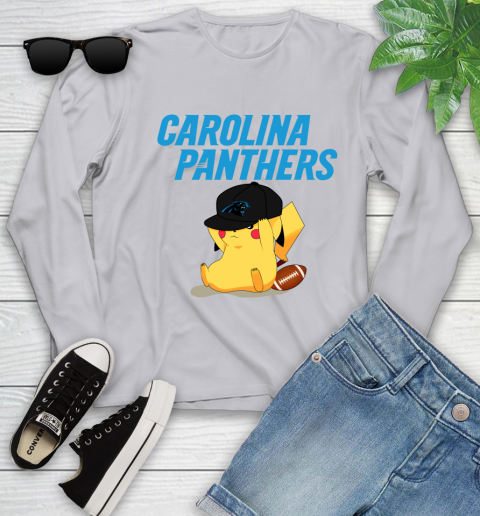 NFL Pikachu Football Sports Carolina Panthers Youth Long Sleeve 5