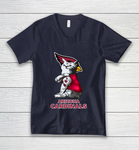 NFL Football My Cat Loves Arizona Cardinals V-Neck T-Shirt 2