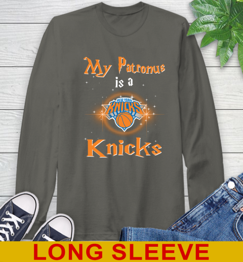 NBA Basketball Harry Potter My Patronus Is A New York Knicks Long Sleeve T-Shirt 10