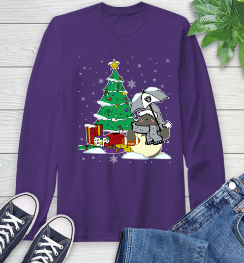 Oakland Raiders NFL Football Cute Tonari No Totoro Christmas Sports Long Sleeve T-Shirt 5