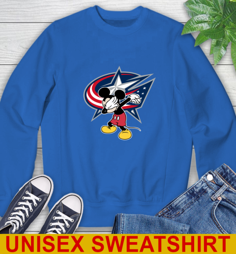 Columbus Blue Jackets NHL Hockey Dabbing Mickey Disney Sports Sweatshirt 9