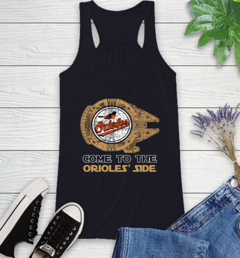 MLB Come To The Baltimore Orioles Side Star Wars Baseball Sports Racerback Tank 9