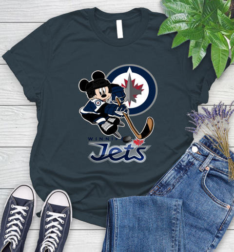 NHL Winnipeg Jets Mickey Mouse Disney Hockey T Shirt Women's T-Shirt 8