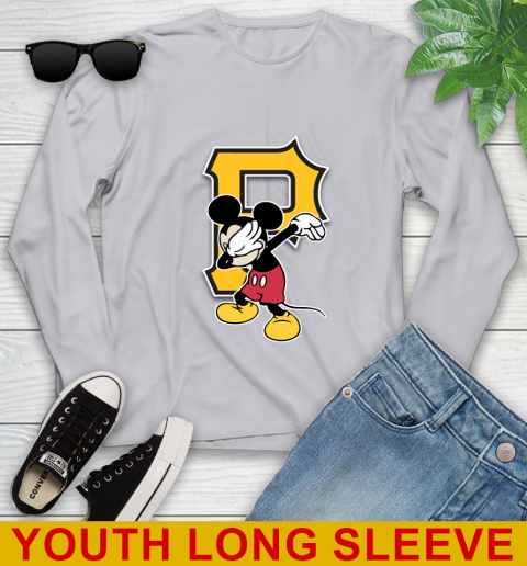 Pittsburgh Pirates MLB Baseball Dabbing Mickey Disney Sports Youth Long Sleeve 7 Pittsburgh Pirates MLB Baseball Dabbing Mickey Disney Sports Youth Long Sleeve - Image 7