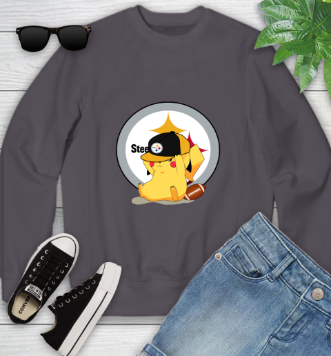 NFL Pikachu Football Sports Pittsburgh Steelers Youth Sweatshirt 6