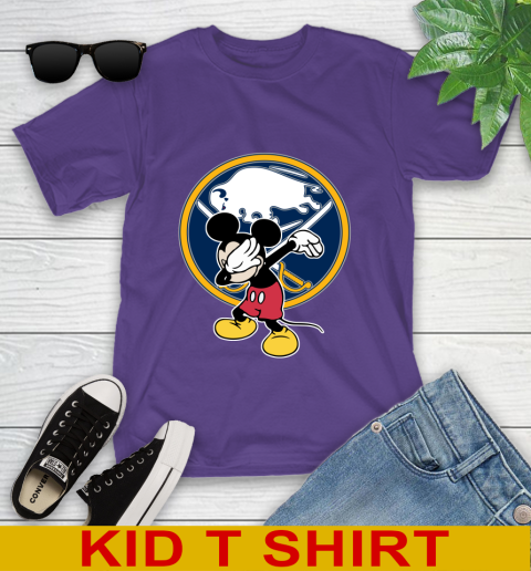 Buffalo Sabres NHL Hockey Dabbing Mickey Disney Sports Youth T-Shirt 4